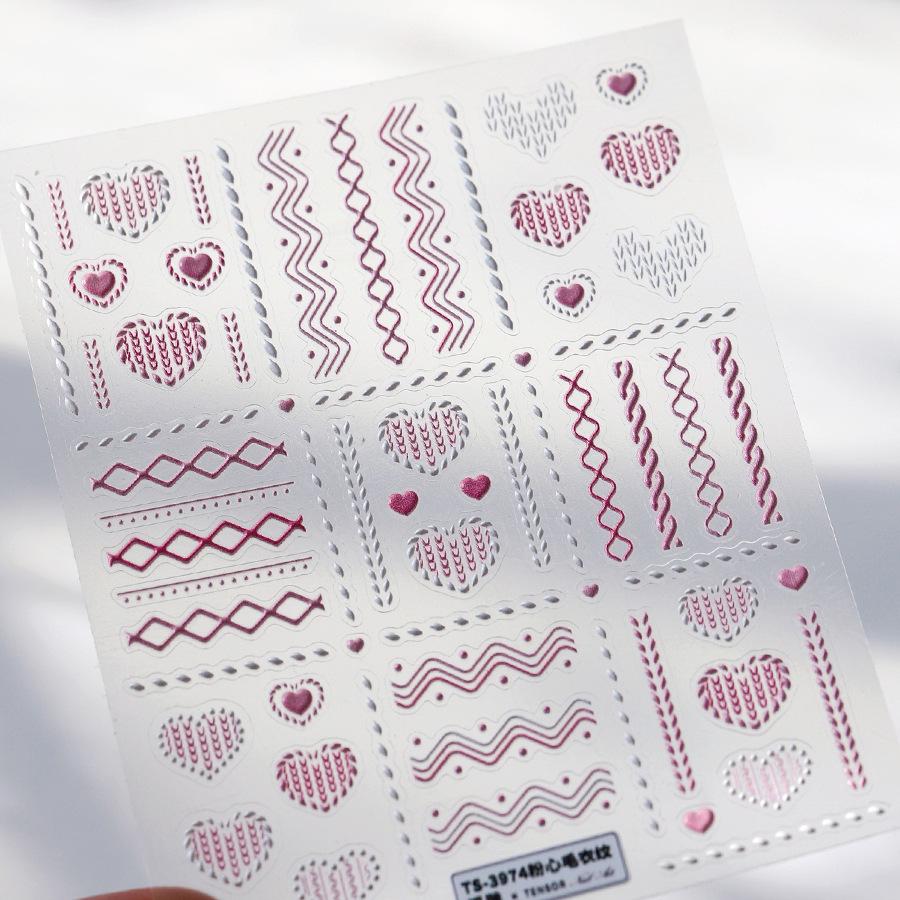 

Pink Heart Matte Iron Oxide Nail Art Stickers (TS-3974)