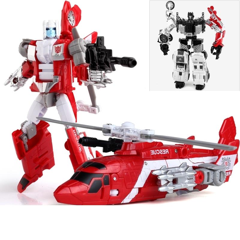 Haizhixing New Robot Car Transformation Toys Anime Devastator Action Figure Aircraft Motorcycle Model Kids Gift KO A103 5 in 1 Poseable Articulated