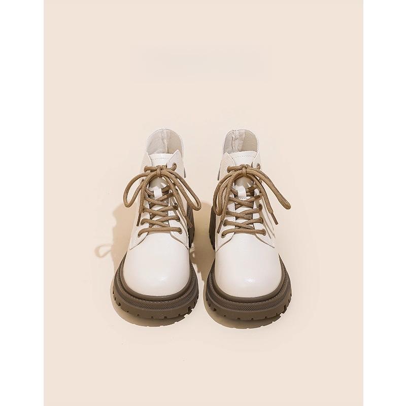 

Soft cowhide~ Brown small Martin boots women s 2025 autumn and winter new velvet boots British style platform short boots 40