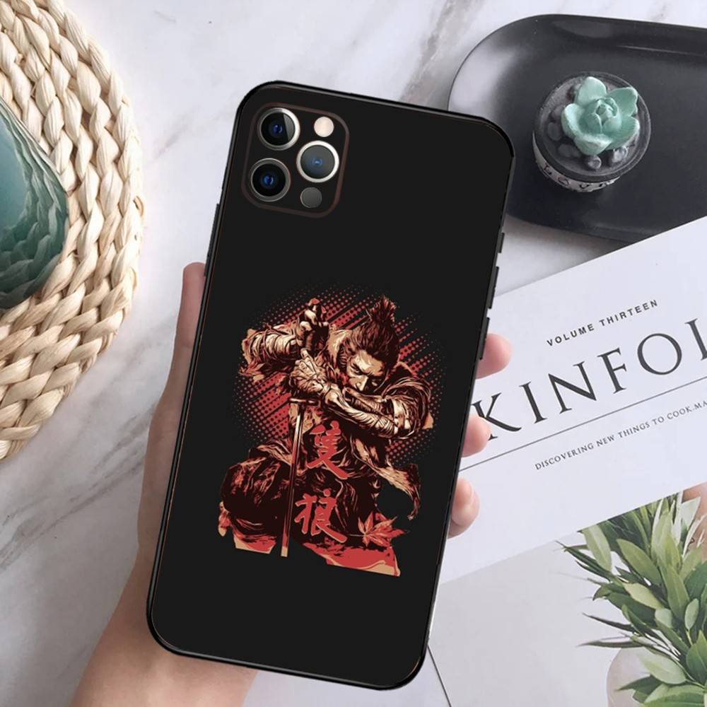 S-Sekiro Shadows Die Twice Phone Case For iPhone 16,15,14,13,12 Mini 11 Pro XR,X,XS,MAX 7,8 Plus Silicone Cover Soft Black