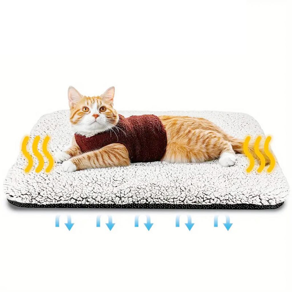 Auto Heating Pet Pad with Detachable Heating Cores Slip Resistant Bottom Soft Fabric Warming Mat For Dog Home Travel Use