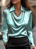 2026 European Spring Arrival: Women's Print Swing Collar Shirt Top