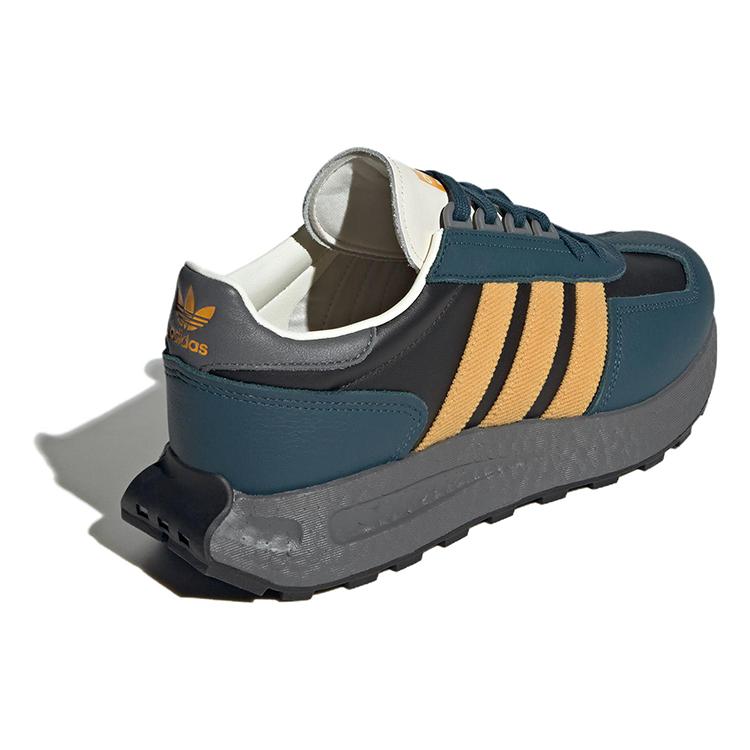New Adidas Originals RETROPY Slip Resistant Low Top Casual Shoes Men's Blue Yellow