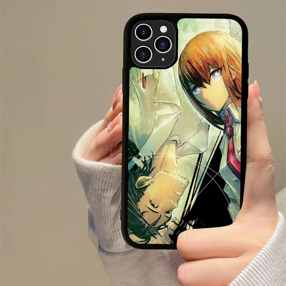 Anime Steins Gate Phone Case Silicone PC+TPU For For iPhone 11 12 13 14 15 16 Plus Pro Max Cover
