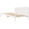 Bed Frame with Headboard White 100 x 220 cm Solid Pine Wood