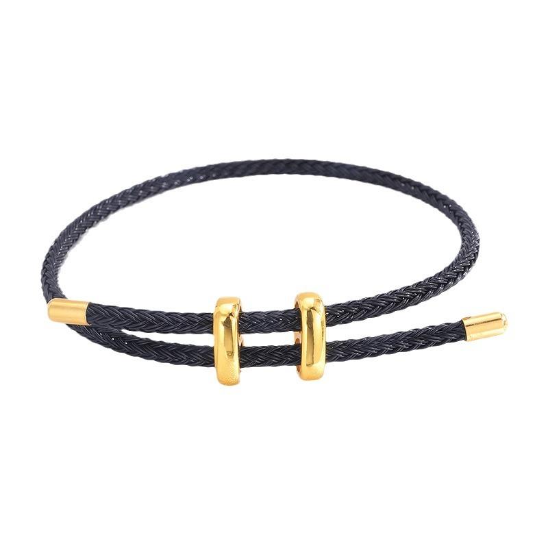 Titanium steel waterproof and sweat-proof pig nose hand rope adjustable I-shaped buckle steel wire multicolored rope D hard gold red rope