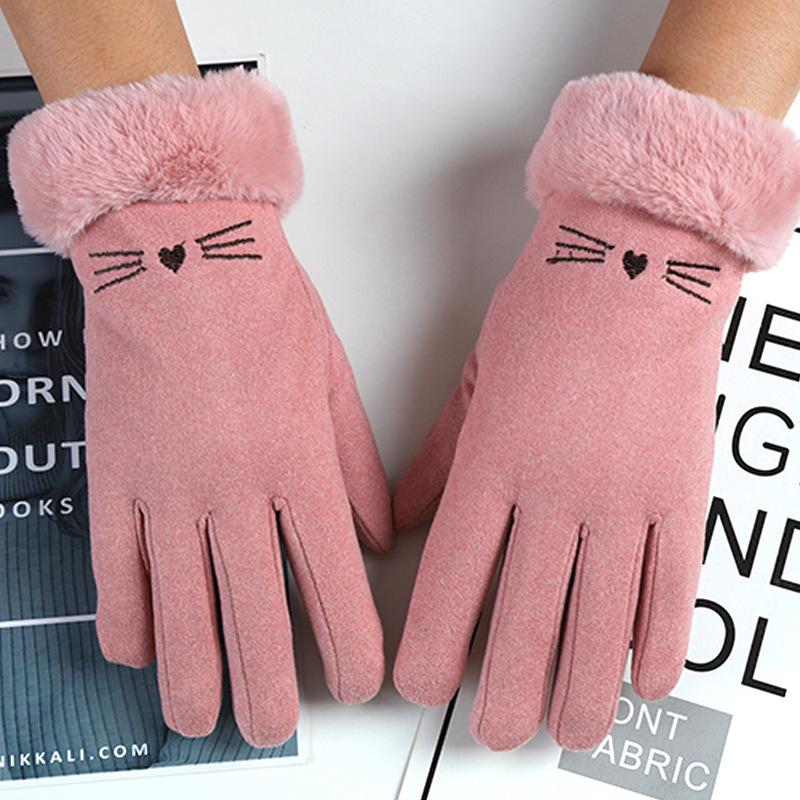 Unisex Fleece-Lined Suede Gloves for Outdoor Cycling and Driving - Cold-Proof, Touchscreen-Enabled for Autumn and Winter.