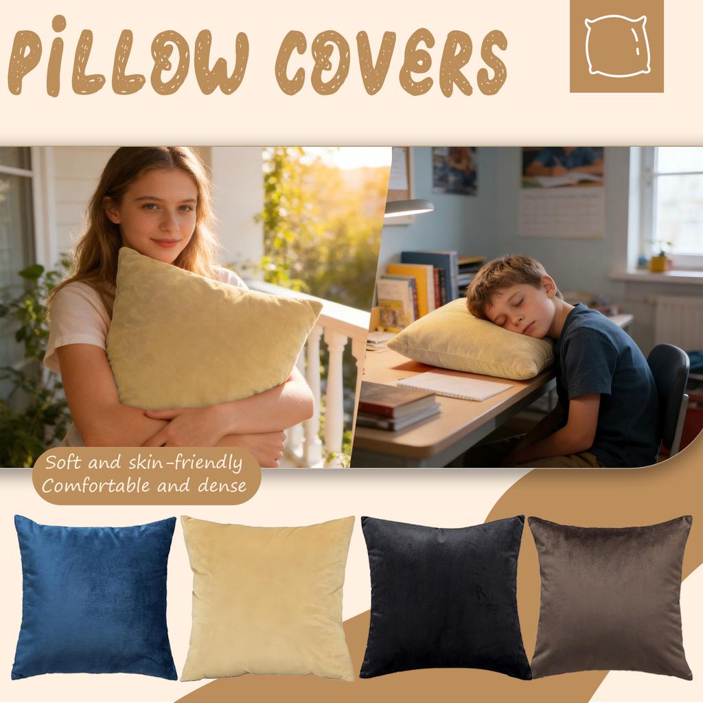 Home Color Large Pillowcase, Velvet Pillowcase
