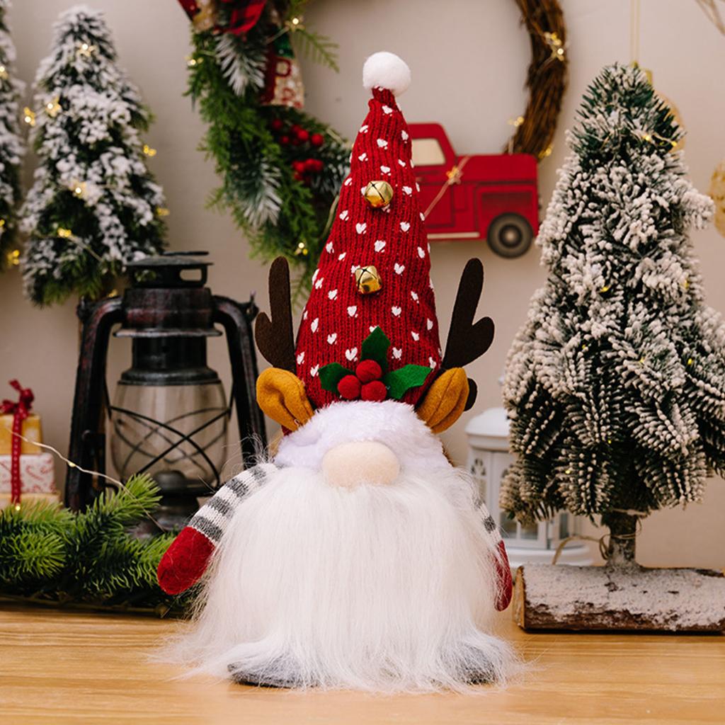 Christmas Gnome Plush Decoration Lighted Swedish Xmas Handmade Scandinavian Tomte Elf Doll