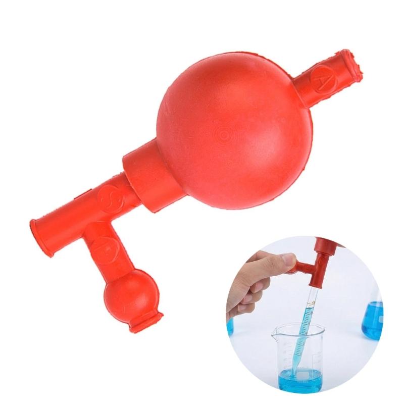 2Pcs Three Way Pipette Fillers 50ml Rubber Bulbs with Elastic Suction Liquid Handling Applications for Laboratory
