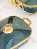Rectangular Golden Ceramic Baking Casserole Pot with Stand