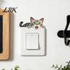 Modern Illustration Switch Plate Cover Light Stickers, Cartoon Animal Cute Cat Decor, Waterproof Removable Thin Sticker Stickers for Switch,