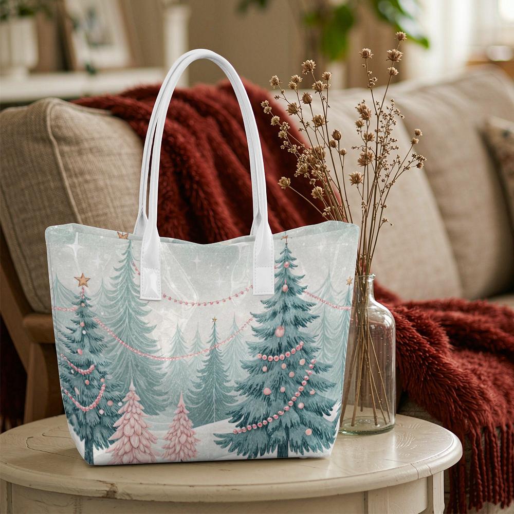 Winter Forest Tote Bag Fashion Casual Large Capacity Handbag for Daily Outdoor Shopping Use