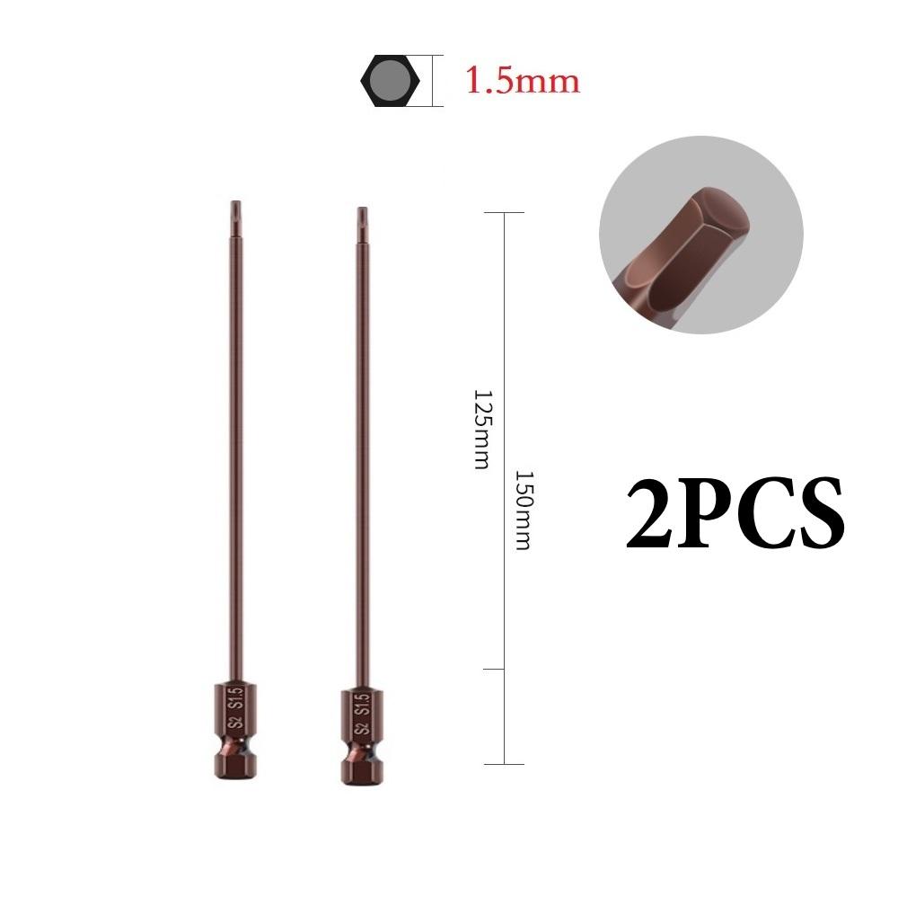 

2PCS 150mm Hex Screwdriver Bits Alloy Steel Magnetic Hex Head Screwdriver Bits Wrench Drill Bits Power Tool 1.5mm-6mm
