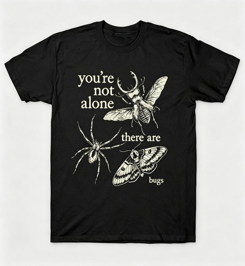 T-shirt "Non sei solo" con insetti, T-shirt Grafica Regalo Divertente per Appassionati di Entomologia e Insetti