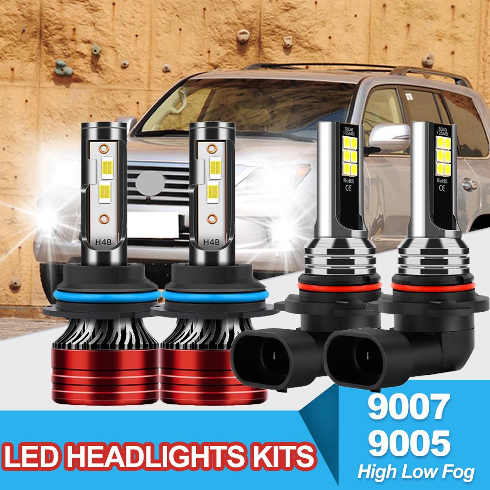 9007 High Low Beam LED Headlights 24000LM 6000K White Bright 3570 CSP Chip  9005 HB3 Auto Fog Lamps