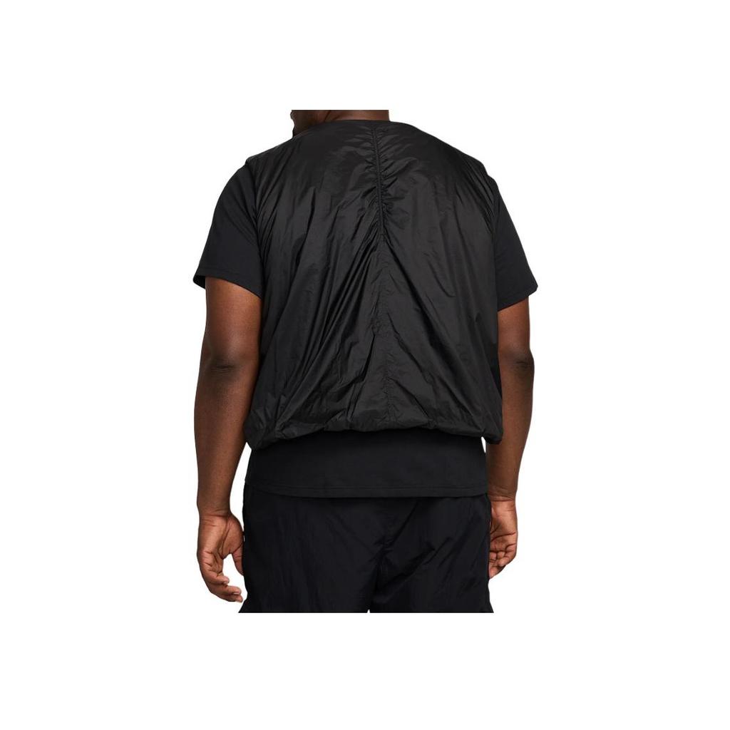 Nike Einfarbig Logo Bestickt V-Ausschnitt Reißverschluss Locker Ärmellose Weste Herren Westen Schwarz HM4262-010