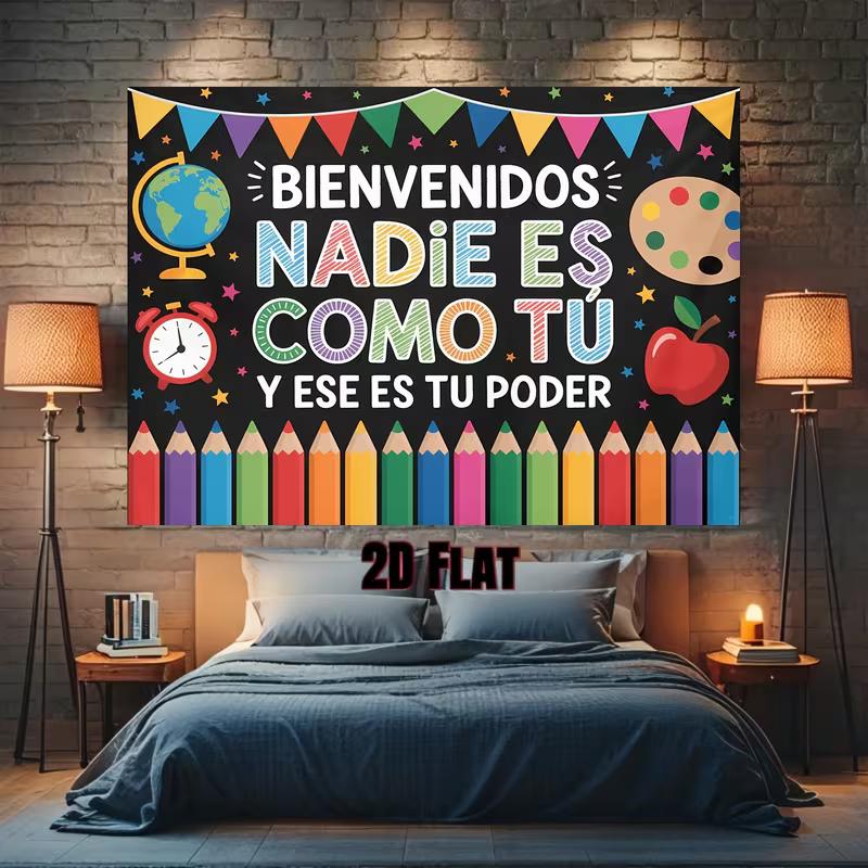 

2D Nadie Es Como Tú Spanish Classroom Tapestry Welcome Sign Backdrop 47.2x31.5inch/120*80cm