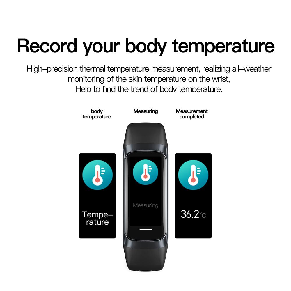 1.1'' Amoled Smartwatch Körpertemperaturmonitor Fitnessuhr Sport Wasserdicht Herren Smartwatch Armband Für Frauen Ios Android