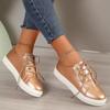 Summer White Women Shoes Fashion Round Toe Platform Shoes Plus Size Casual Sneakers Lace Up Flats Women Slip On Tennis Shoes