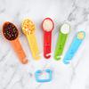 Rainbow Measuring Spoon Cup Set BPA-Free Plastic Baking Tool with Engraved Scales Stackable Dishwasher Safe Essential Kitchen Gadget