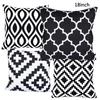 4Pack Black White Geometric Pillow Covers 18X18 Inches Simple Black White Geomet