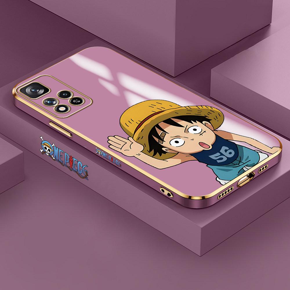 For Redmi Note 13 Pro 12 Pro 12S 11 Pro 11S 10S OPPO A38 A77s A96 Realme C33 C65 OnePlus Soft TPU Full Lens Protect Cute Luffy Design Phone Case