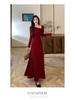 Elegant Young Lady's Chic Early Autumn & Winter Red Dress - New Year Collection