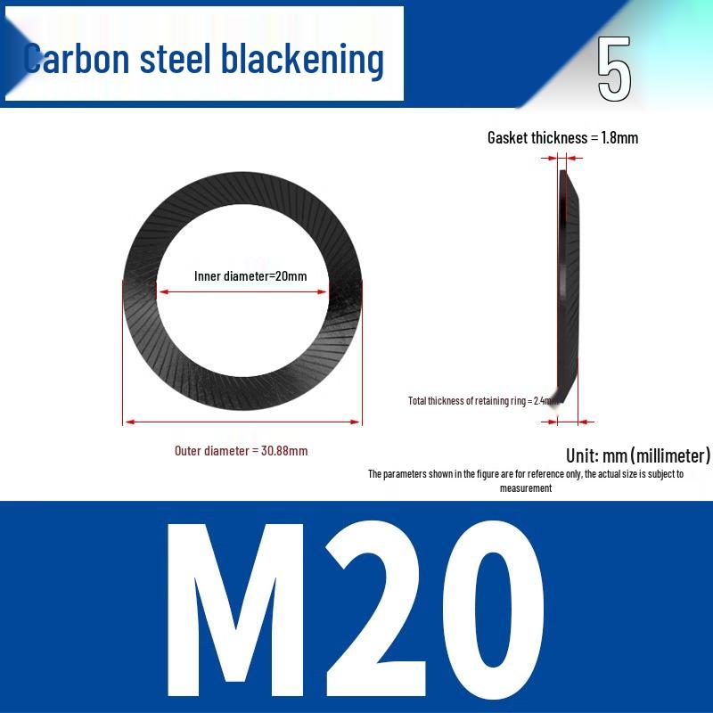 304 Stainless Steel Double-Sided Serrated Lock Washer, Anti-slip Butterfly-shaped, M3-M42
