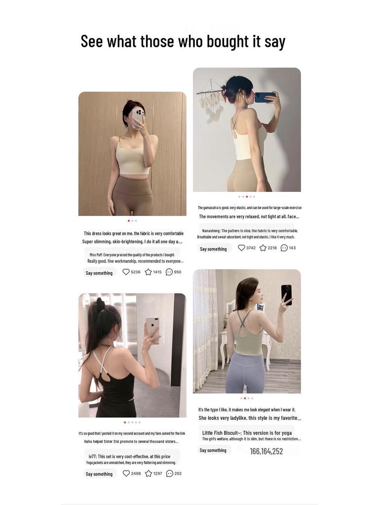 Women's Shockproof Seamless Yoga Suit & Sports Vest with Stylish Back Design