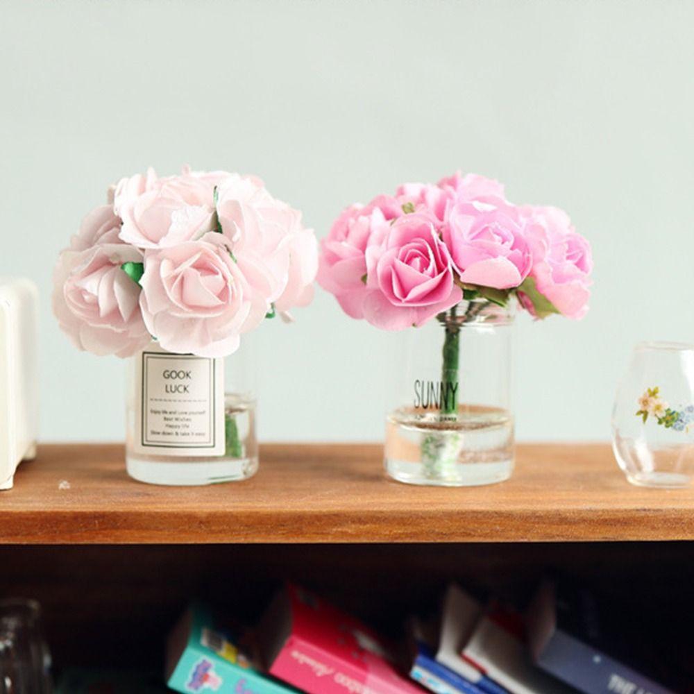 Rose Micro Rose Ikebana Multicolor Doll Floral Toy Dollhouse Flower Vase