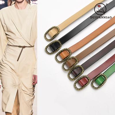 Fine Belt Women'S Leather Decorative Summer Suit With Dress Shirt Waist Casual Knotted Small Belt