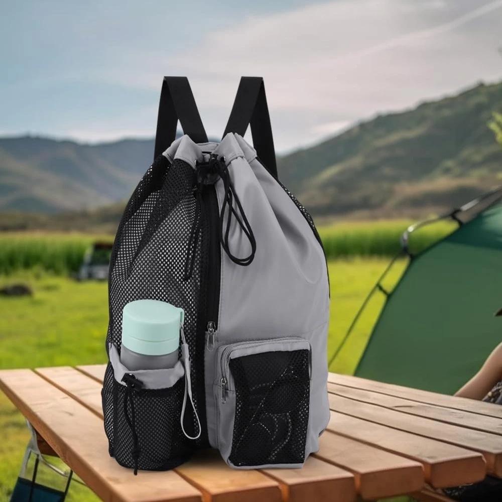 Mesh Drawstring Backpack with Wet Bag for Swimming, Beach, Gym & Workout Equipment