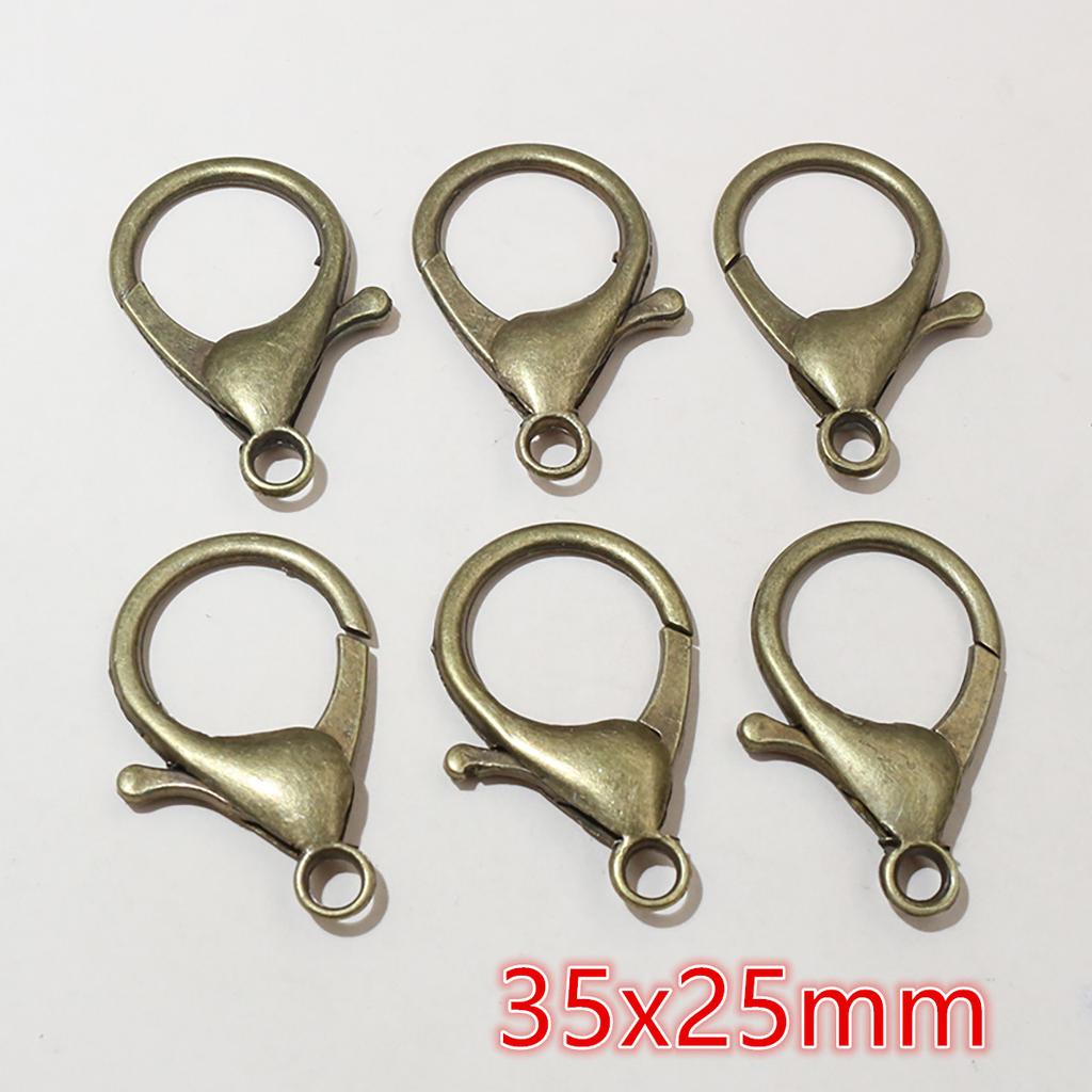 10pcs/lot Snap Lobster Clasp Hooks Gold Silver Plated DIY Jewelry Making Findings for Keychain Neckalce Bracelet Supplies