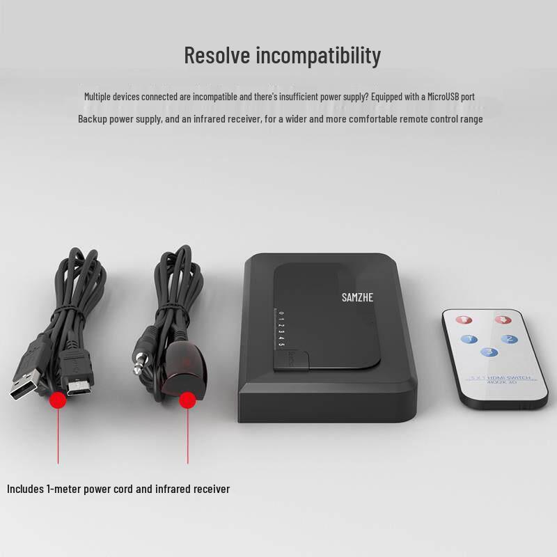 Shan Ze HDMI Switcher: 3-in-1 Converter & 4-in-1 Splitter for High-Definition Video Displays
