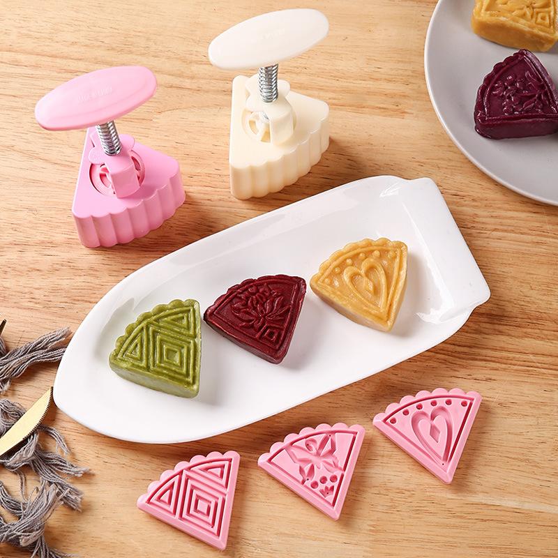 1 Set DIY Mondkuchenform Kunststoff Handpresse Gebäckform Kuchenmodell Gebäckprägung Machen Küchenbackwerkzeug