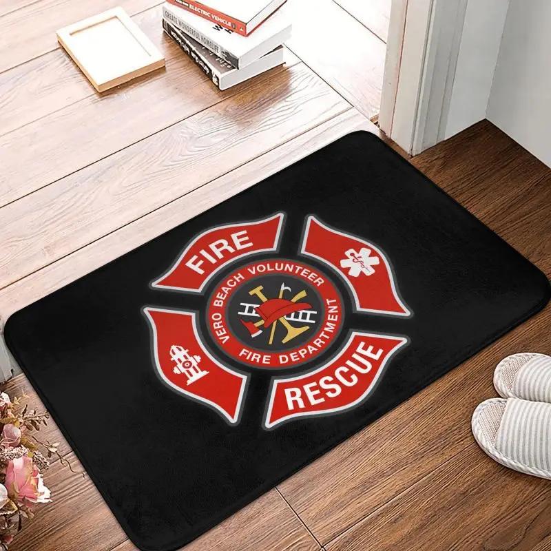 Benutzerdefinierte Feuerwehr Rettung Feuerwehrleute Fußmatte Rutschfest Eingang Küche Badezimmer Tür Bodenmatten Schlafzimmer Balkon Teppich Teppich