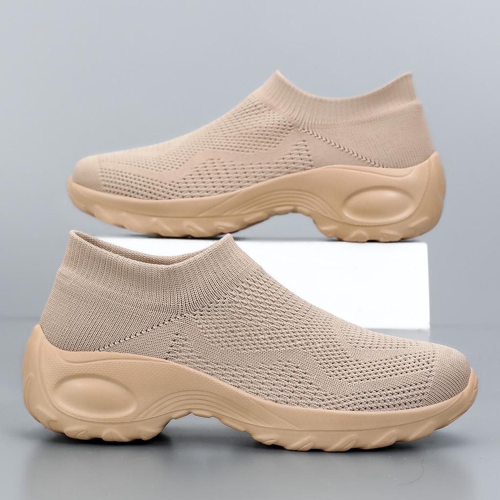 TUINANLE Women Wedge Spring Resistant Mom Shoes Breathable Platform One Foot Slip Women Loafers Sneakers