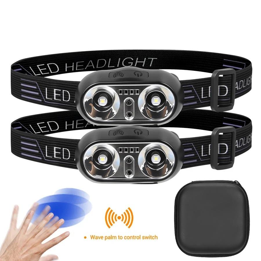 Induction LED Headlamps Mini USB Charging Headlight Camping Flashlight Led Head-Mounted Strong Light Fishing Portable Torch Lamp