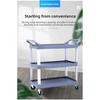 Three Layer Large Capacity Service Cart for Restaurants Hotels Mobile Push Cart Four Wheel Food Trolley Easy Transport Trolley