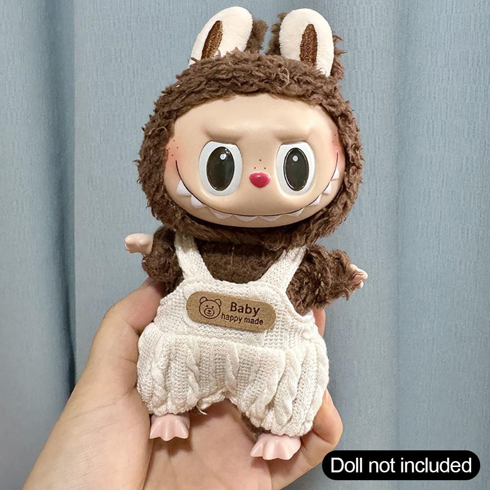 För 17cm Labubu Dockkläder Modekläder Huvtröjor Dockkläder Färgmatchning Huvtröjor Docktillbehör Söt Dekoration Små Kläder