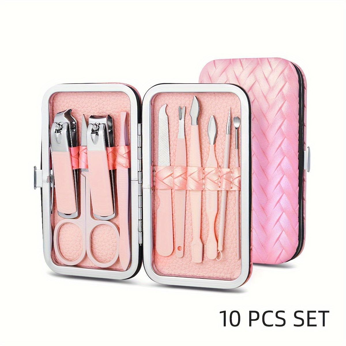 

7/10/12/16 предметов набор кусачек для ногтей новая плетеная сумка розовые кусачки для ногтей инструменты для кусачек 10pcs