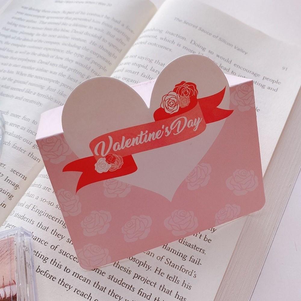 10Pcs New Heart-shaped Greeting Cards Handwritten Foldable Gift Card Blank Message Cards Valentines Day