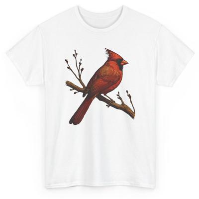 Red Cardinal Bird T-shirt - Birding Art Vintage Birdwatching Graphic Tee