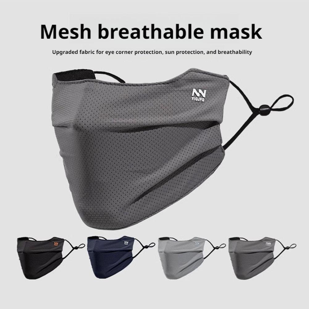 Breathable Ice Silk Face Cover UV Face Shield Washable Reusable Sun Protection Face Mask for Motorcycle Running Riding Exercise