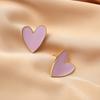 Korean version Korean purple love drip earrings s925 silver needle earrings