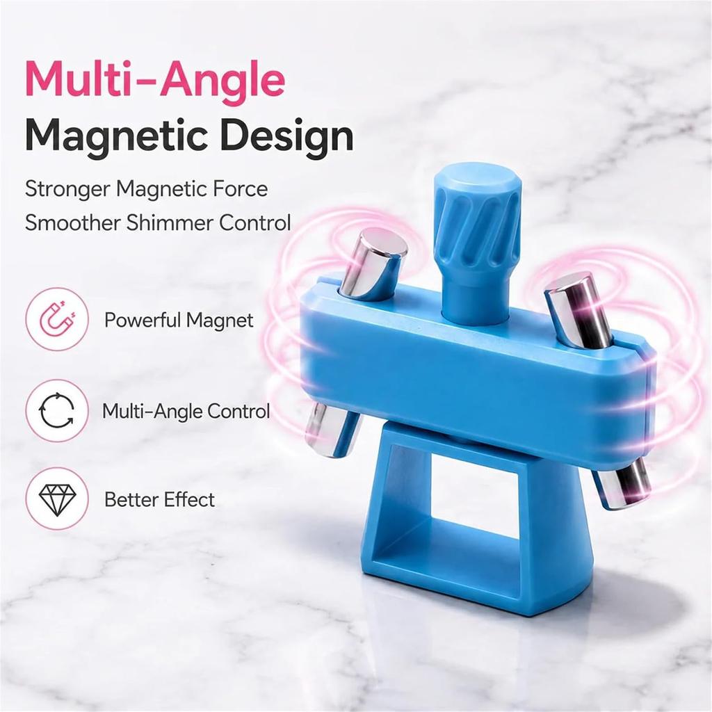 Glass Bead Nail Magnetic Tool, Nail Magnet Spinner for Cat Eye Gel, 3D Cat-Eye Manicure Tool, Get the Perfect Center Round Cat Eye Effect (Green)