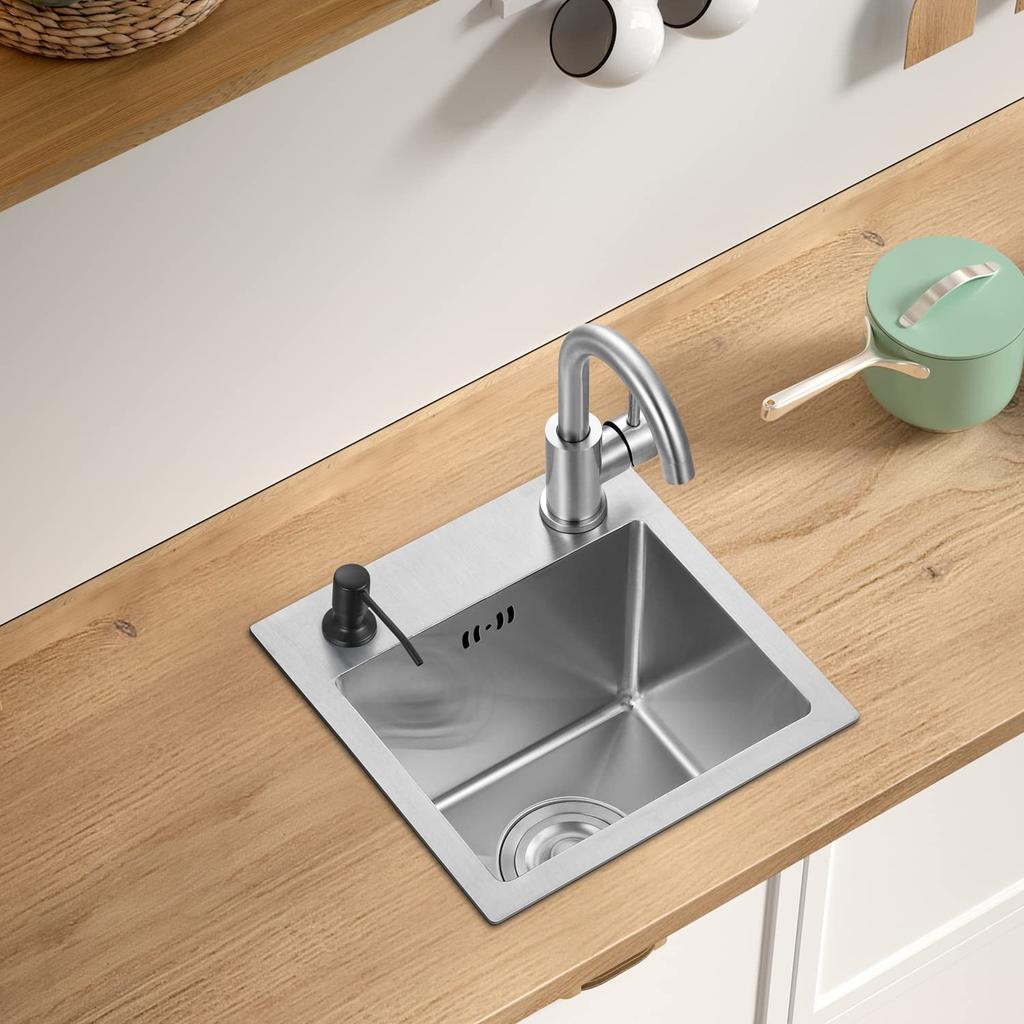 LUYI Zlewozmywak kuchenny Zestaw zlewozmywakowy 320x320x210mm Srebrny (bez kranu)