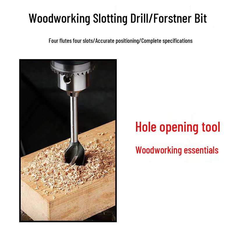 Burghiu Treaptă pentru Prelucrarea Lemnului cu Coadă Hexagonală și Patru Caneluri pentru Mărirea Găurilor în Uși, Broaște, Sertare și Plăci de Lemn.