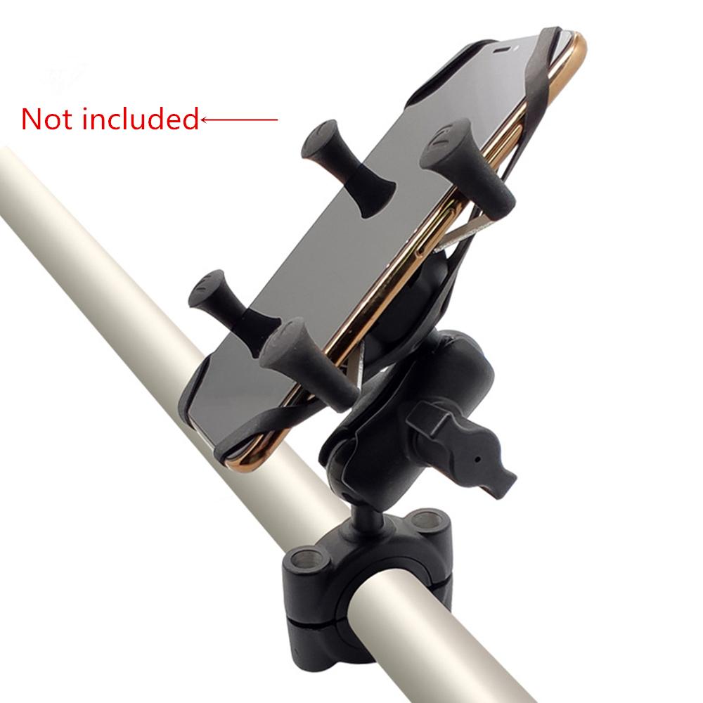 Fixed base handlebar mount for 1.125 to 1.54 inch diameter handlebar with 1 inch ball